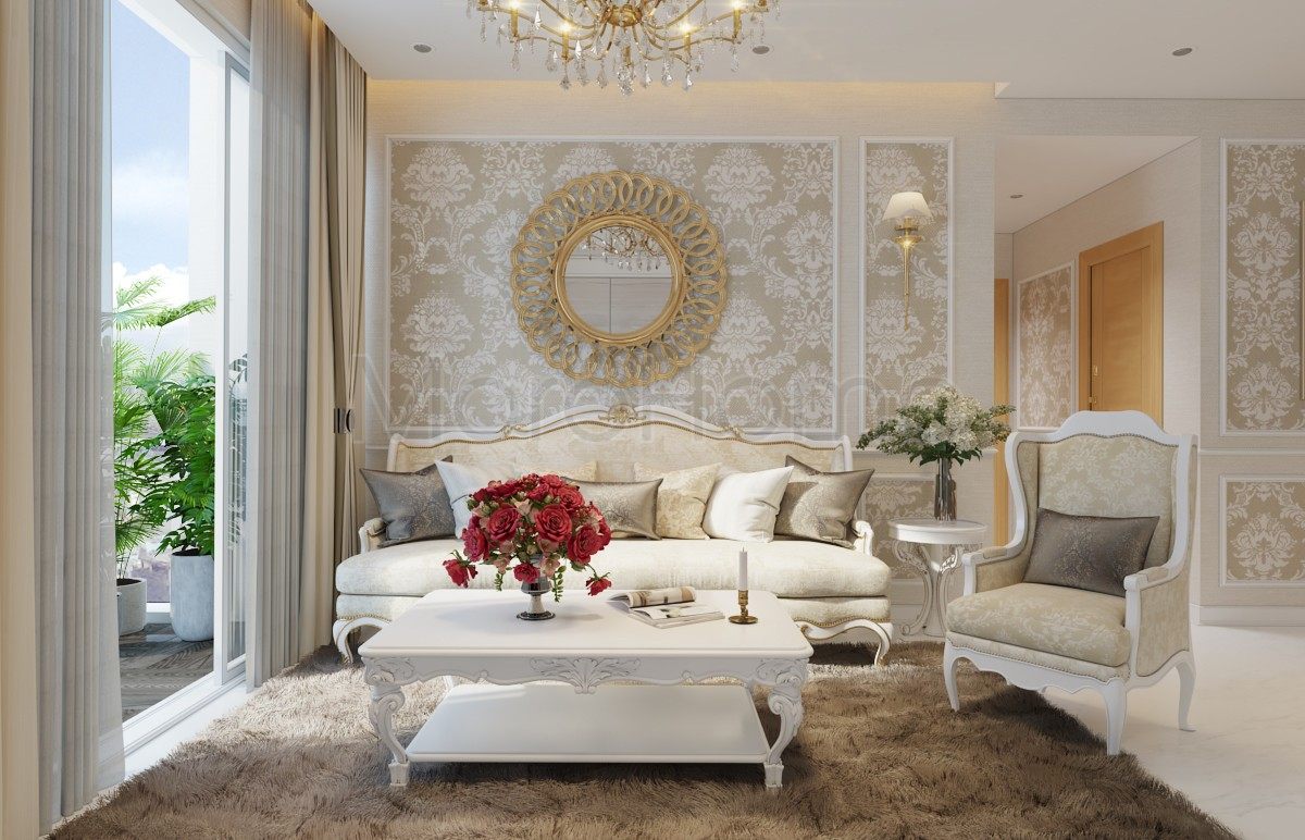 Thiết kế nội thất phòng khách căn hộ sarimi đại quang minh